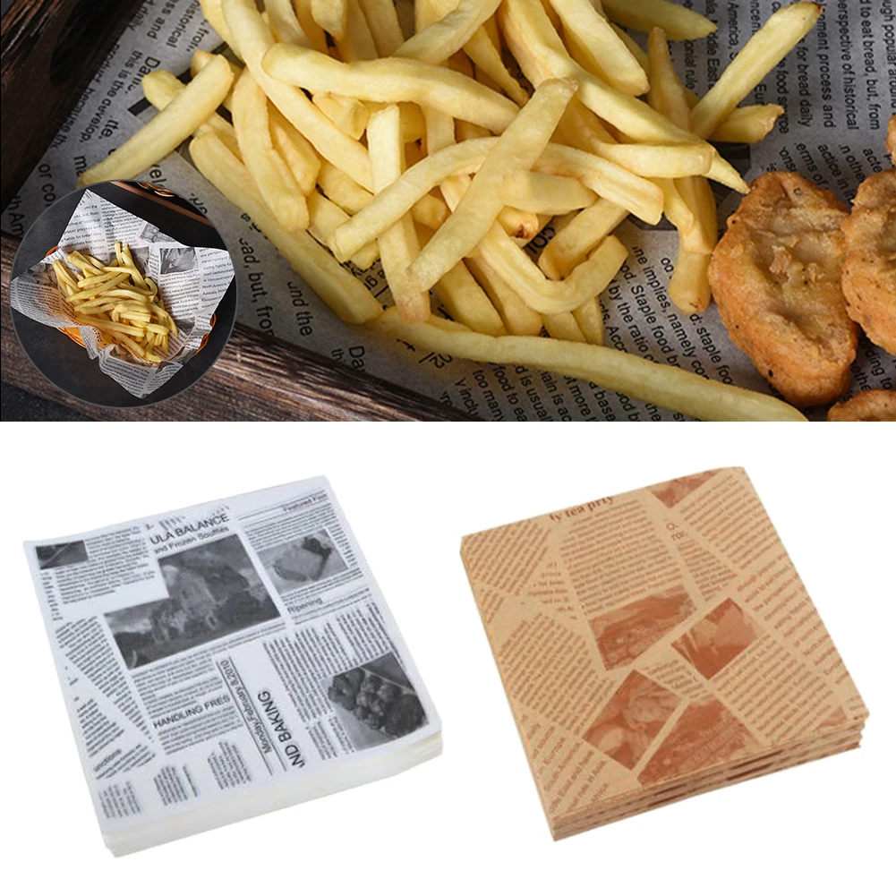 120PCS Deli Wax Paper Sheets for Food, Basket Liners Food Picnic Paper  Printing Greaseproof Paper Sandwich Pad Paper French Fries 