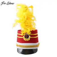 Children Honor Guard Marching Drum Band Hat Major Soldier Cap Nutcrackers-hat for Halloween Carnival Cosplay Stage Performance 1