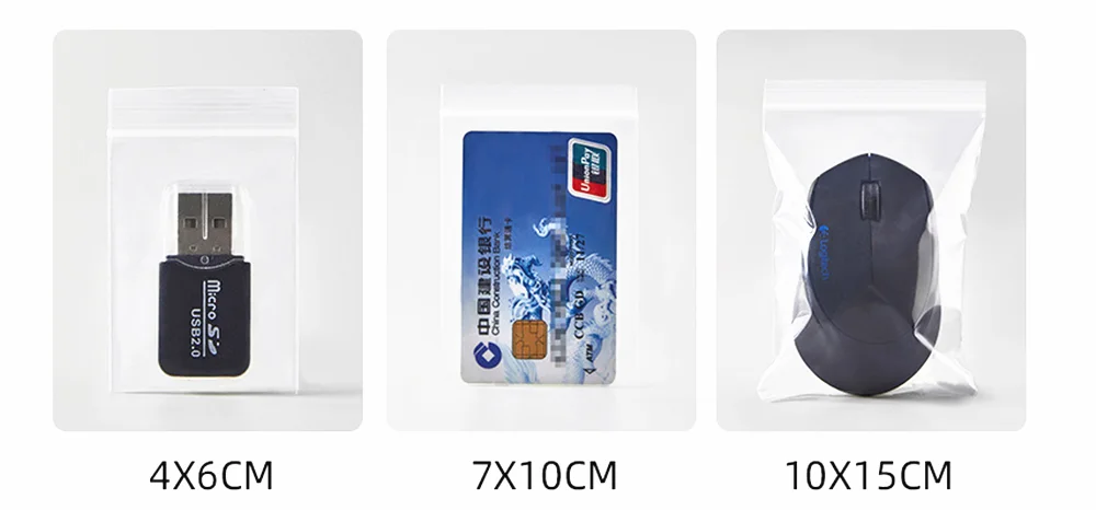 Extra dicker Reißverschlussbeutel, 100 Stück, durchsichtiges PE, kleine Kunststoff-Verpackungsbeutel, Reißverschluss, selbstdichtend – Gewürzbeutel für Schmuckperlenverpackungen – Detail 10