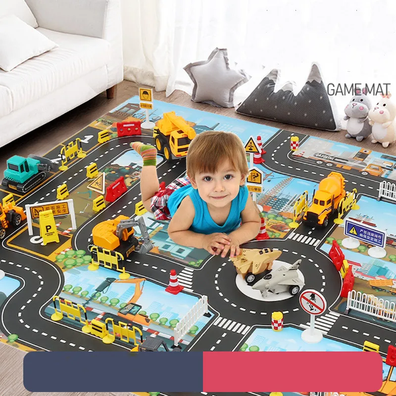 

New Baby Play Mat Road Map Kids City Traffic toy Car Park Mat baby Crawling Rug Playmat for Children Educational Toys Xmas Gifts