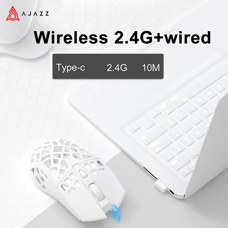AJAZZ I339Pro 2.4G Wireless Gaming Mouse 16000 DPI Programmable Mice 7 Buttons Wired Macro Mouse Lightweight for PC Laptop