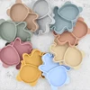 Children's Dishes Baby Silicone Sucker Bowl Baby Panda Face Dining Plate Toddle Training Tableware Kids Feeding Bowls 3