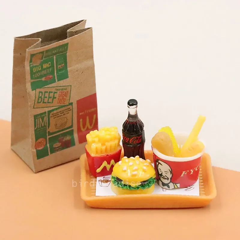 1set 1/6 1/12 Miniature Dolls Food Mini Pizza Bread Drinks Model for Barbie Blyth Dollhouse Kitchen Accessorie Kids Pretend Play 6