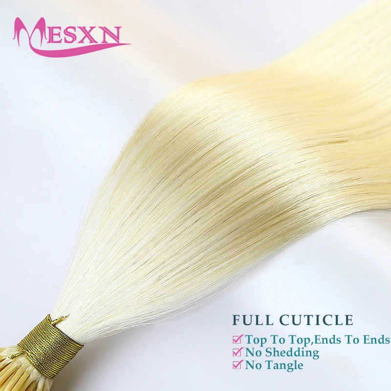 Hair Extensions MESXN Straight I Tip Natural