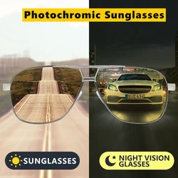 Night Vision Polarized Photochromic Sunglasses Men's Driving Chameleon Glasses For Day And Night Dual-use Male Color Change Lens