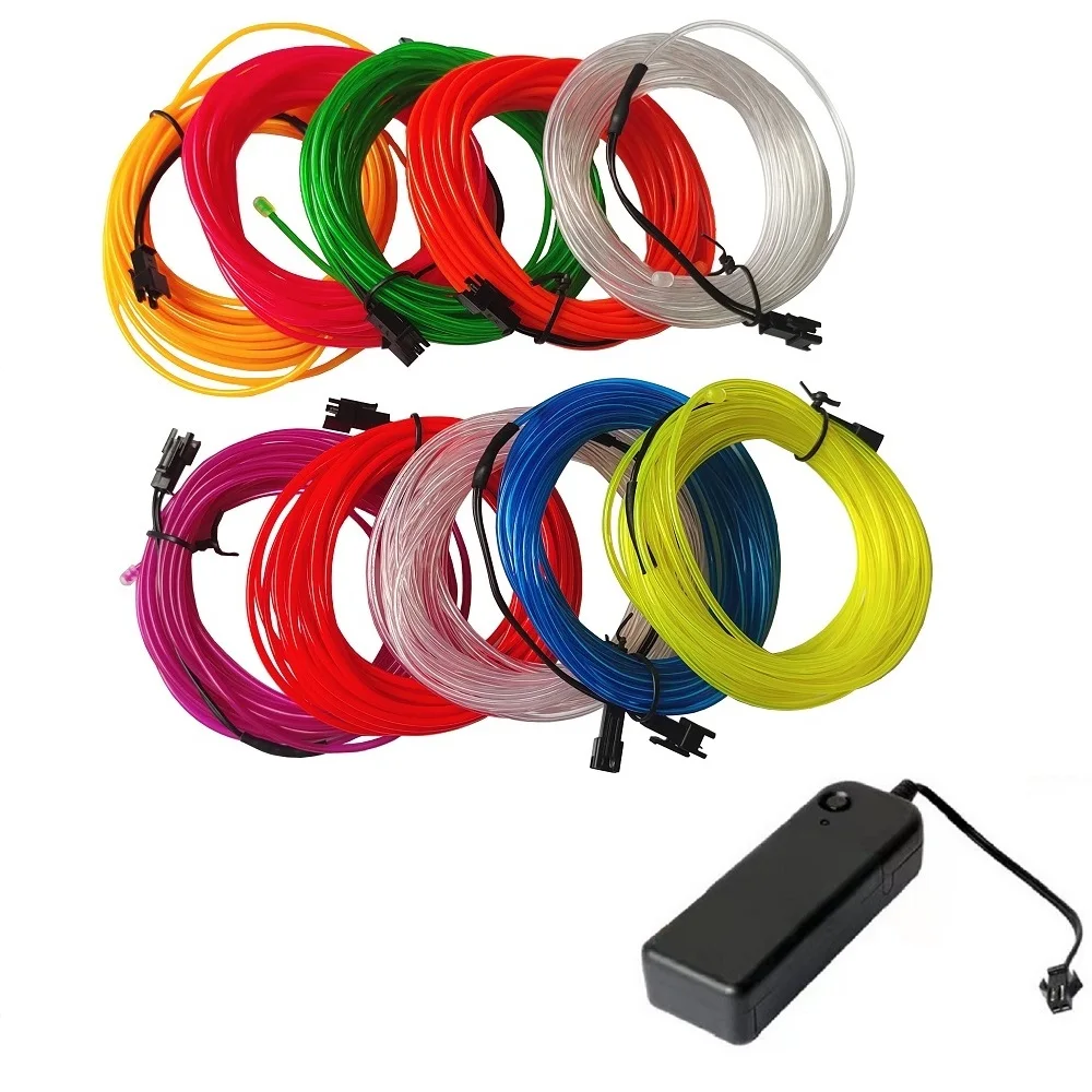 Neon LED Light Glow EL Wire String Strip Rope Tube Car Dance Party