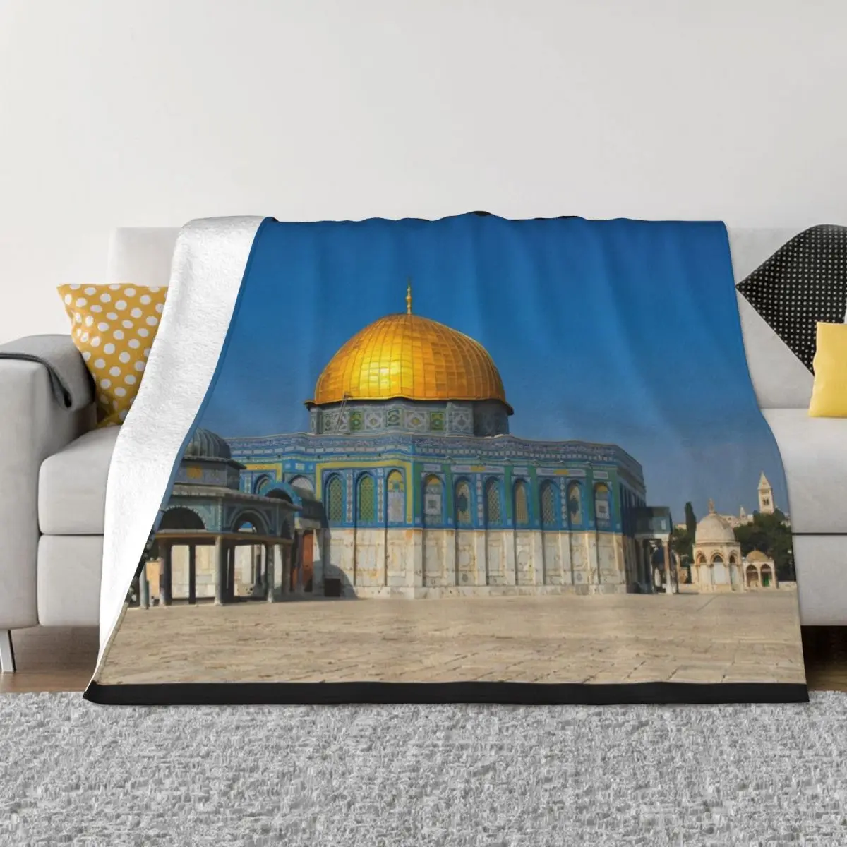 Dome Rock Mosque Throw Blanket Hair Beautifuls Thin Blankets