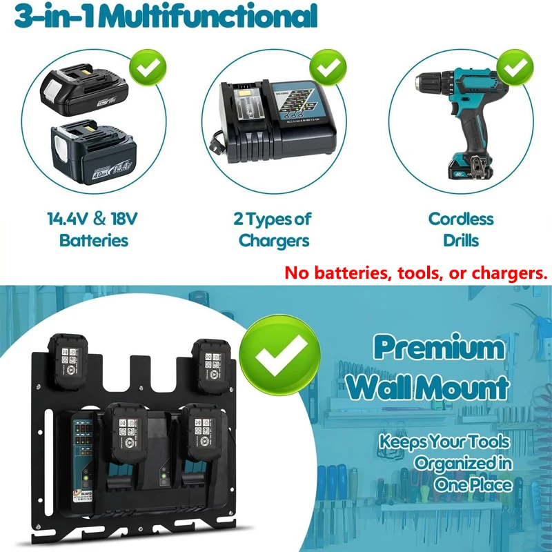 마키타 배터리 홀더 및 DC18RC DC18RD 충전기용 금속 충전기 거치대, ..