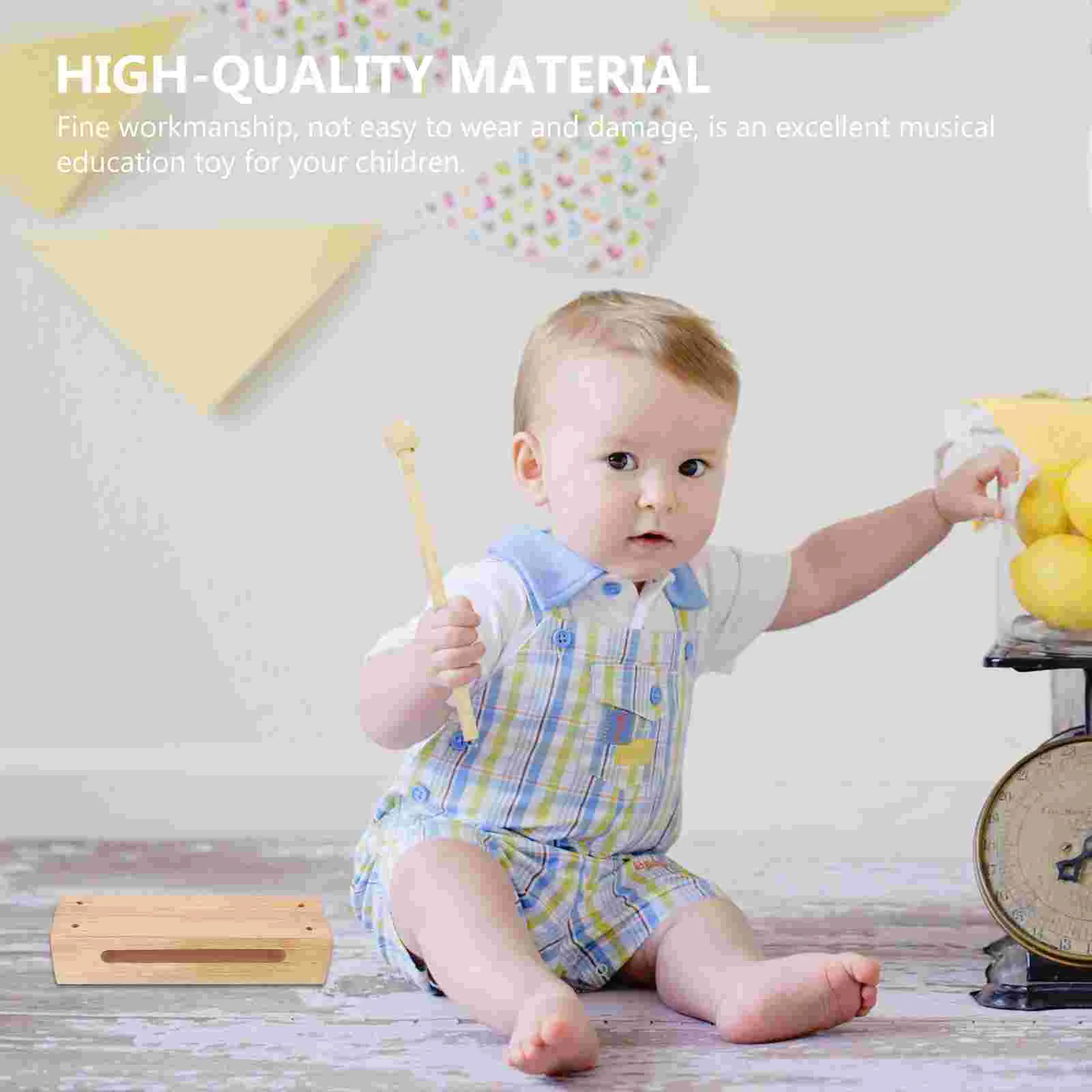Wood Block Percussion Instrument Rhythm Wooden Beaters Musical Handheld Instruments Lummi Claves Sticks Cymbal kids Music Tool
