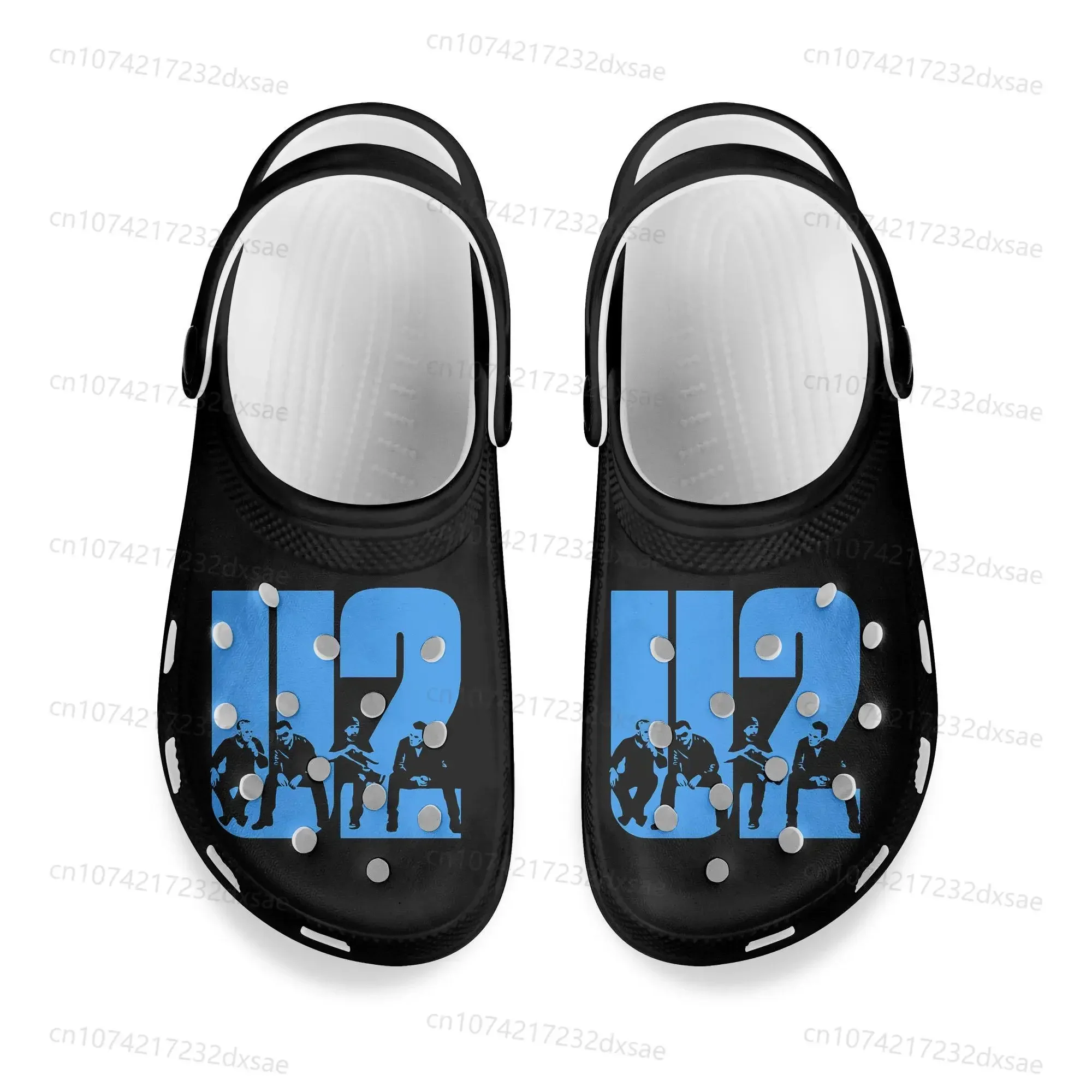 U2 Rock Band Fashion punk Home Clogs Custom Water Shoes Men Womens Teenager Shoe Garden Clog Breathable Beach Hole Slippers