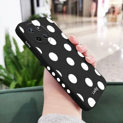 French Polka Dots Liquid Silicone Phone Case for Realme 10 ProPlus (Black)