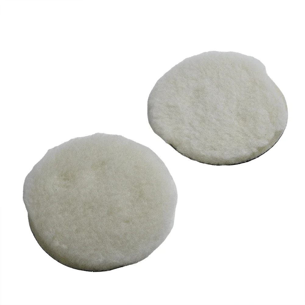 2X Wool Buffing Polishing Pads 5/6/7Inch Washable Reusable Remove Scratches Car Care Buffer Pad Polishing Machine Drill Adapter