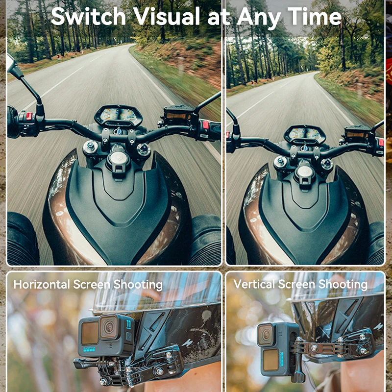 Hensych Motorhelm kinriem riembevestiging voor Osmo Action/Action 2, voor Go-Pro HERO 10/9/8/7/6/5/4/3 /3/2/1, voor Insta360: ONE X2/ONE R (blauw