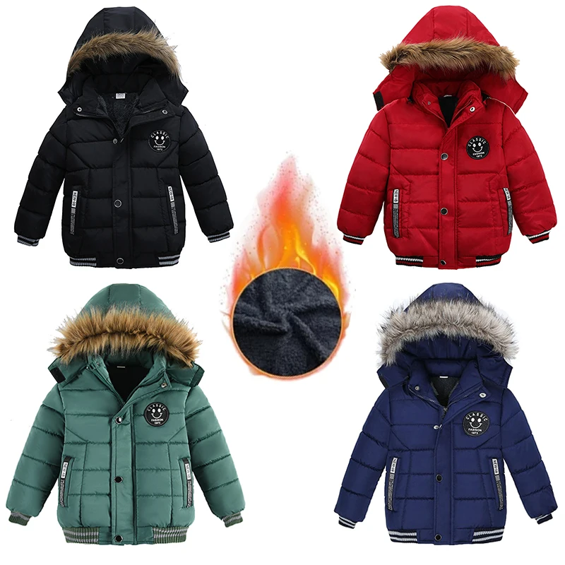 Children Jackets Girls Coat 2 3 4 5 6 Years Winter Baby Boys Jacket Classic Keep Warm Fashion Girls Coat Hooded Zipper Outerwear Birthday Gift Kids Clothes
