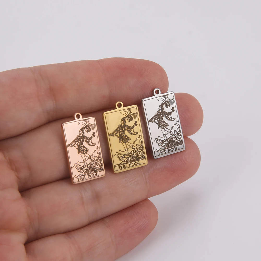 Dawapara Tarot Card Charms: Stainless Steel Magic Amulet Pendants