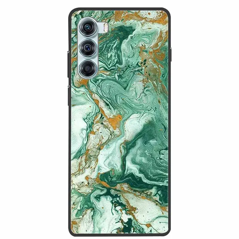 Marble Silicone Black Soft Protective Phone Case Cover