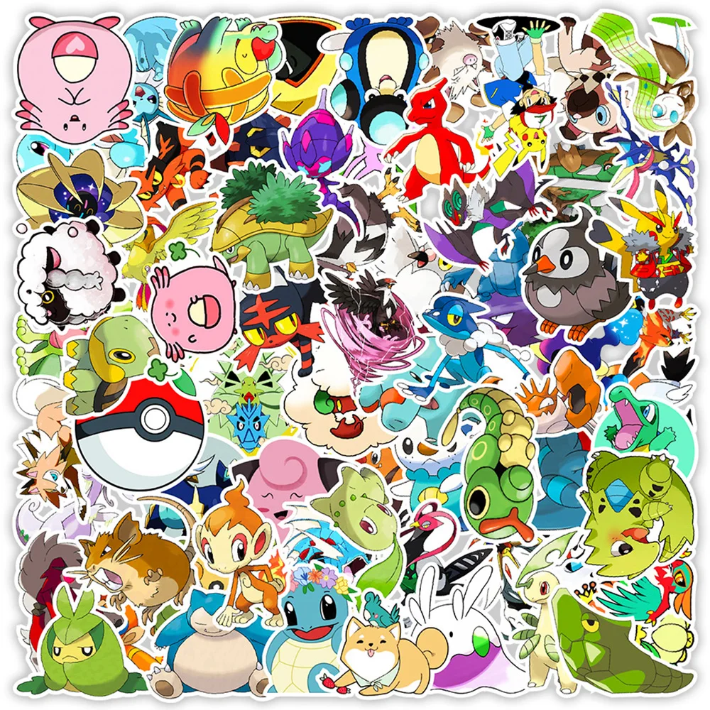10/30/50/100pcs Cute Anime Pokemon Cartoon Stickers Waterproof Skateboard  Laptop Luggage Motorcycle Car Cool Sticker Kid Toy| | - AliExpress