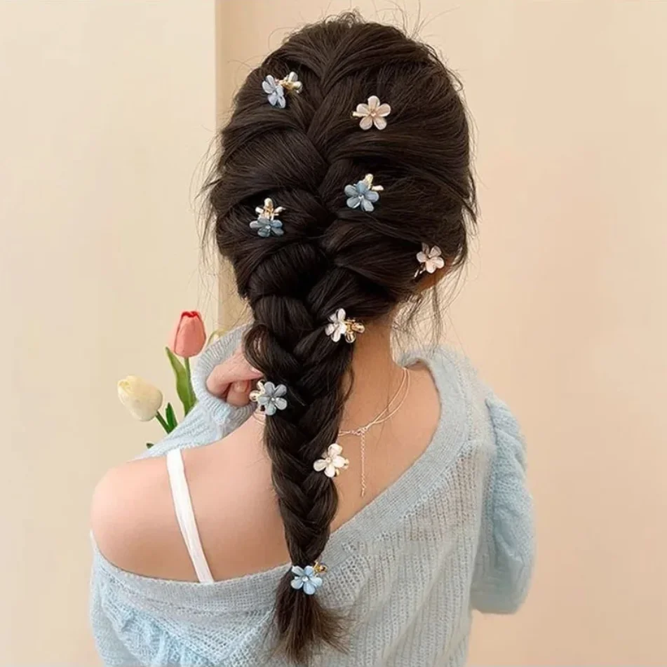 4PCS Nette Mini Blume Haarspange Krallen Frauen Mädchen Bunte Blumen Haarnadeln Süße Kleine Kopfschmuck Barrettes Zubehör Großhandel – Detail 4