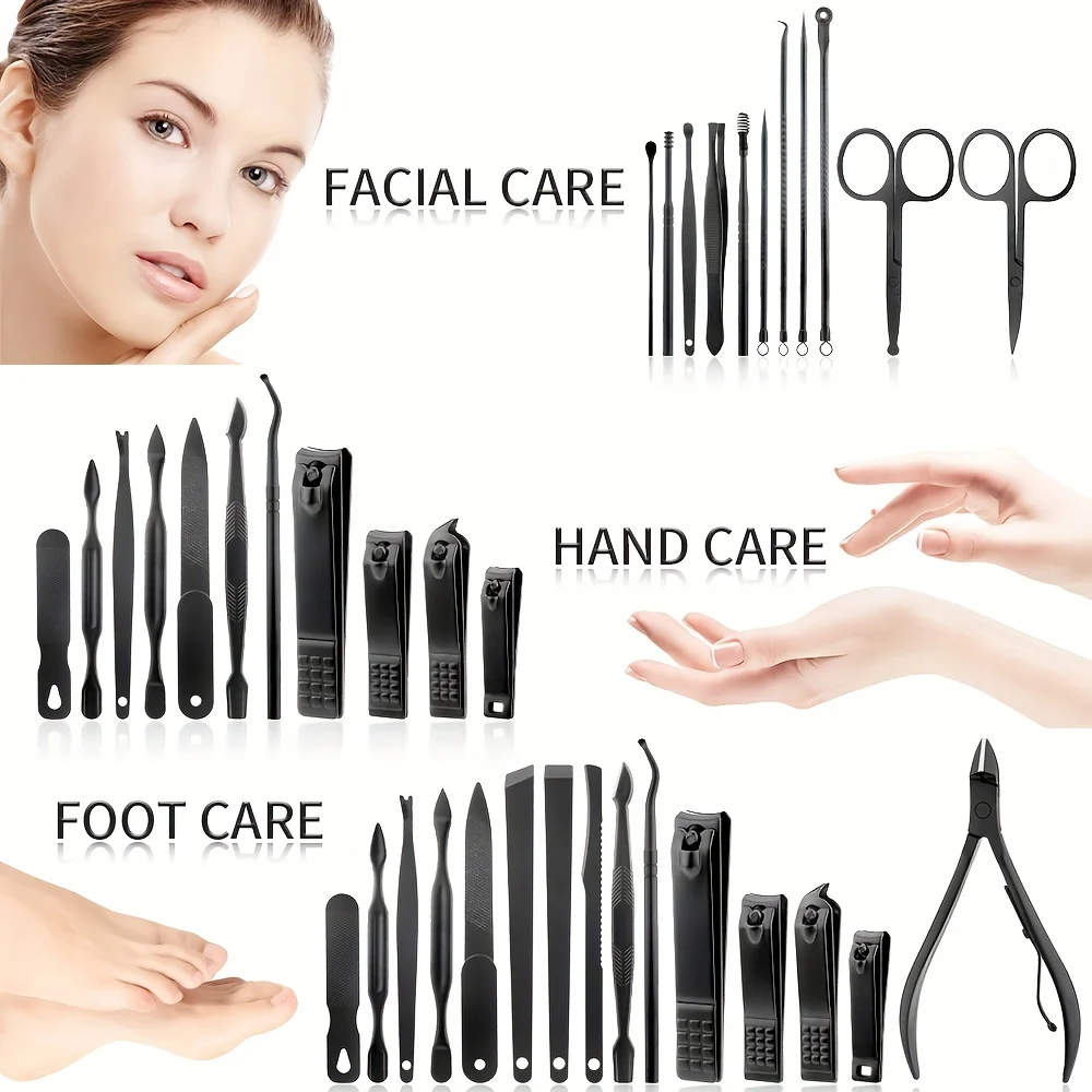 26 Pcs Professional Nail Cutter Pedicure Scissors Set Stainless Steel Portable Manicure Nail Clipper Tool Set 3