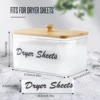 Clear Dryer Sheet Holder Container with Bamboo Lid for Laundry Room Decor Organization and Storage, Clean Dryer Sheet Detergent 4