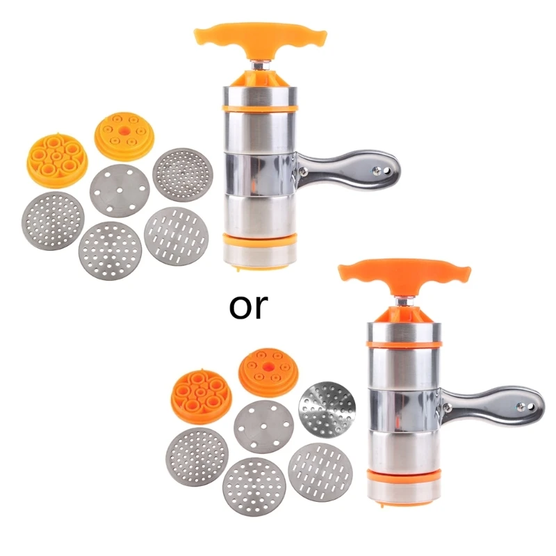 Household Manual Stainless Steel Pasta Maker Noodles Presser Making Machine with 7 Molds Maker