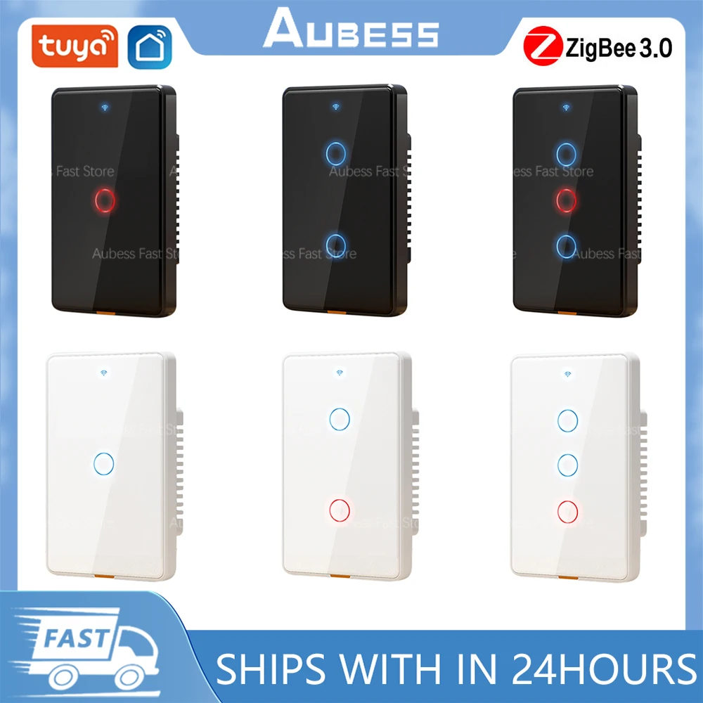 

Умный сенсорный выключатель AUBESS Tuya Zigbee, не требует нейтрального провода, работает с Alexa Google Home