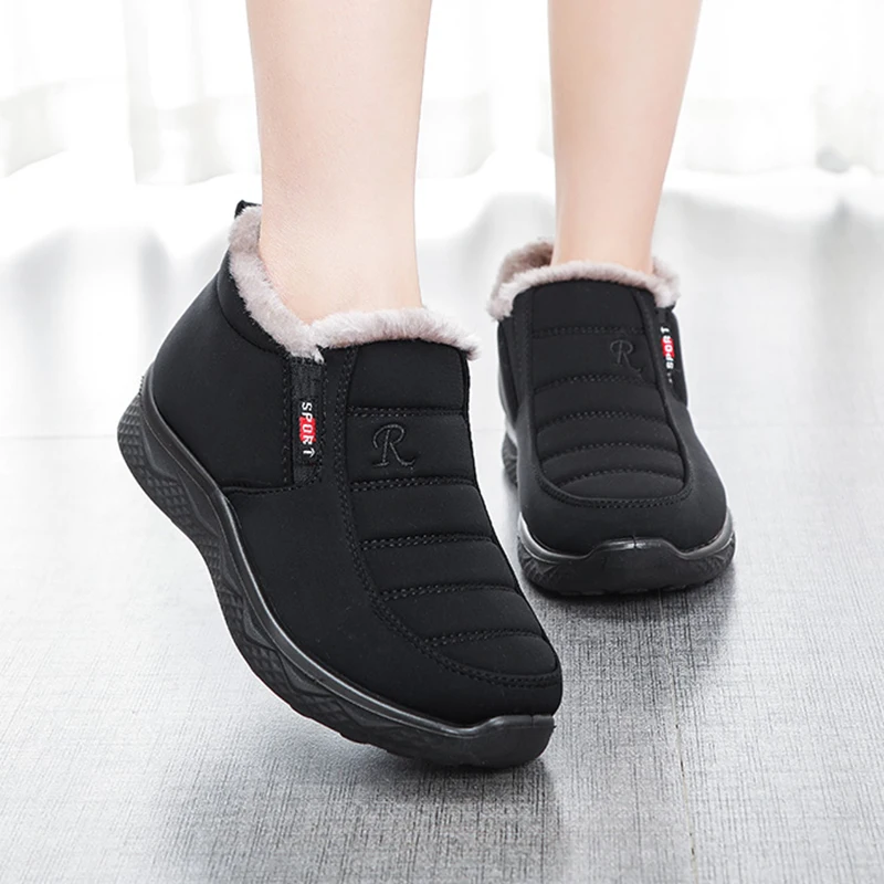 Winter Men Shoes For Men Boots Thick Fur Warm Ankle Boots For Footwear Waterproof Snow Botas Hombre Light Sneakers
