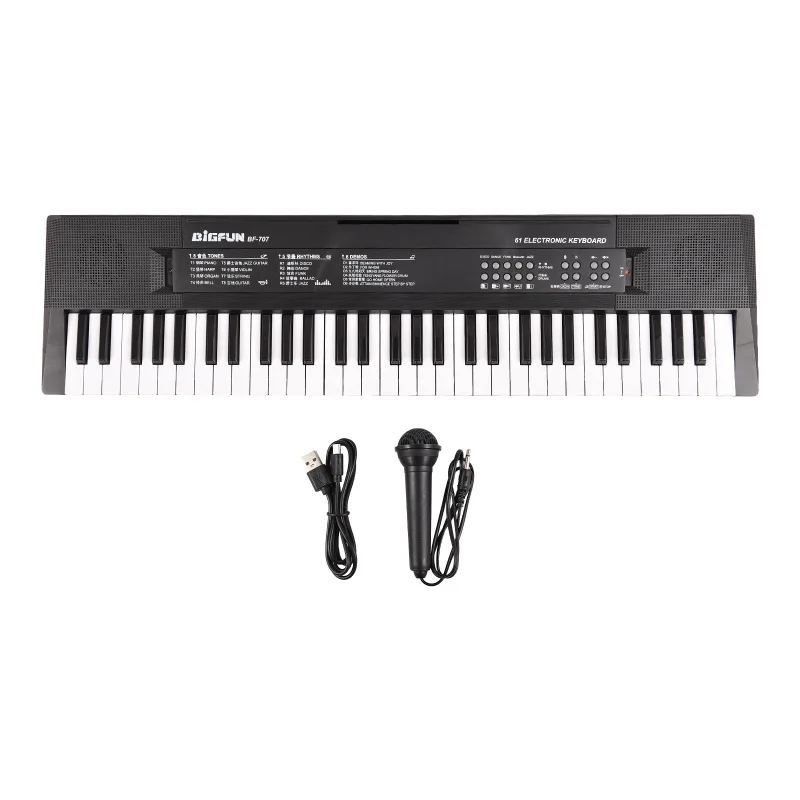 61 Key Electronic Keyboard Piano BIGFUN Dual Speakers 8 Tones 5 Rhythms 5 Drums Percussions 6 Demos Musical Instrument