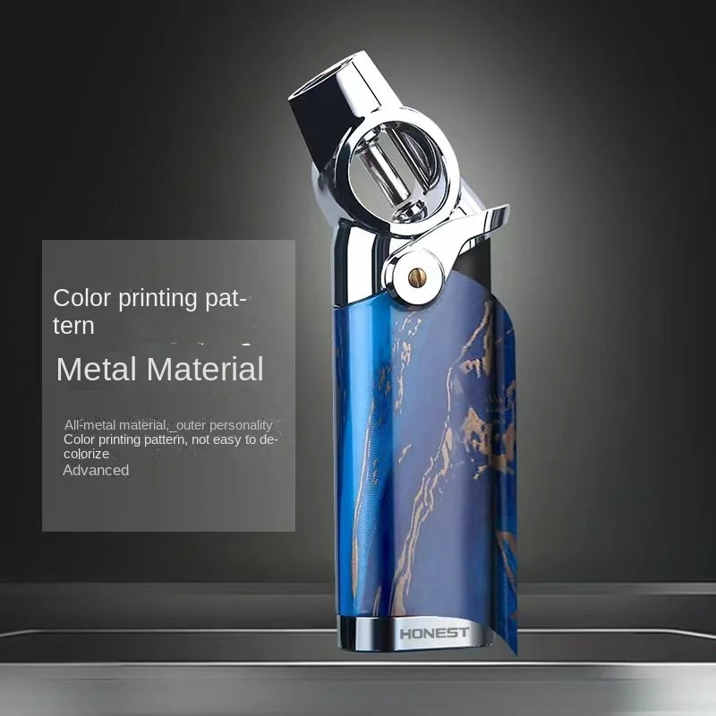 BBQ Lighter Butane Gas Lighter Cigarette Lighter Honest Lighter Visible Gas Metal Gun Lighter Windproof Travel Gear Outdoor BBQ Men's Cigar Ignition Smoking Gift