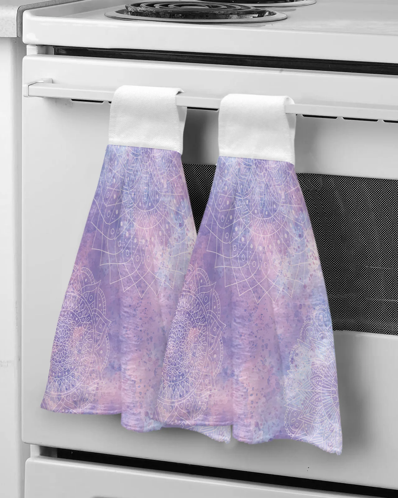 

Mandala Pattern Purple Watercolor Hand Towel Household Absorbent Kitchen Towel Rag Towel Children's Hand Towel