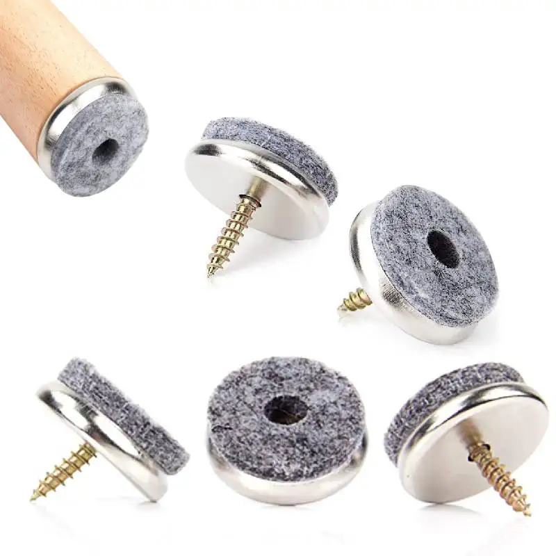 8pcsFurnitureFeltPadsFloorProtectorsChairGlideswithScrewFelt