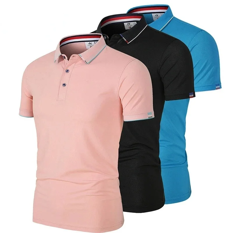 

Summer best-selling men's new short-sleeved POLO shirt business leisure sports solid color high-quality lapel T-shirt S-4XL