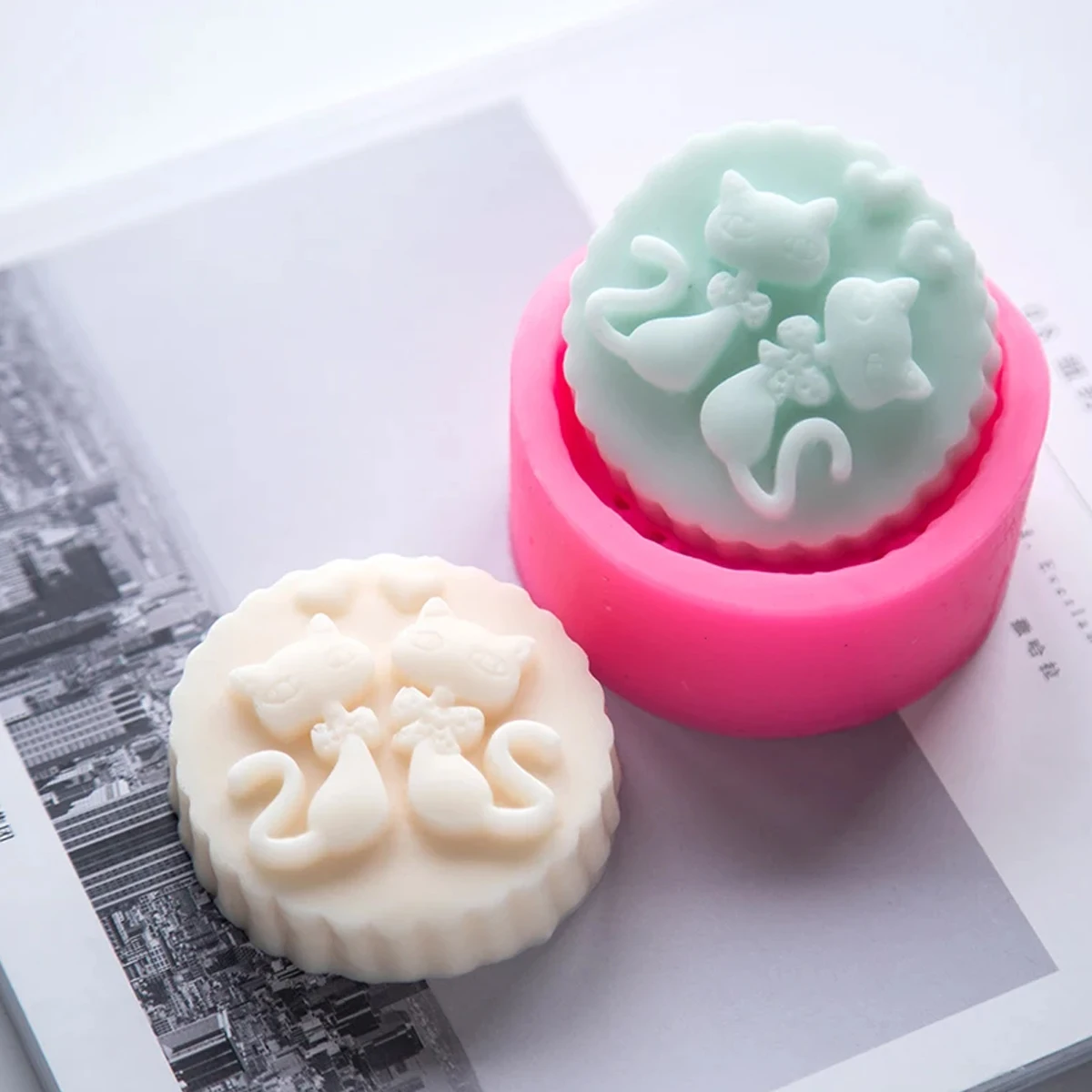 Cat Silicone Mold Used Making Candy and Cake