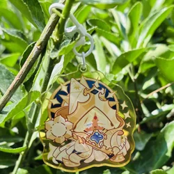 Cookie Run Keychain Set - Shadow Milk & Pure Vanilla Cookie Acrylic Charms, Anime - Inspired Bag Decor, Gamer Fan Gift (2)