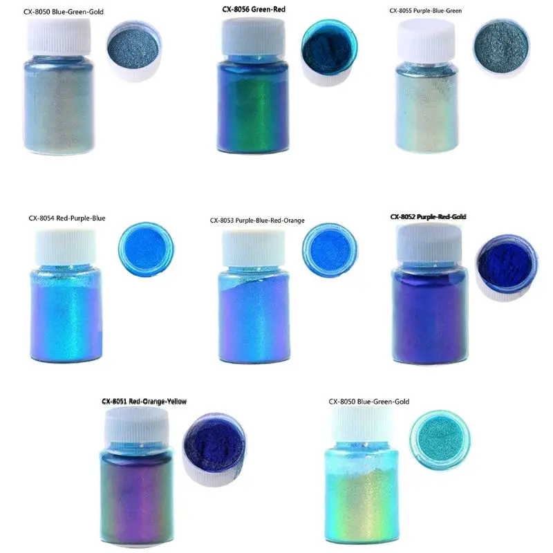 Epoxy Resin Pigment, Candle Dyes Pigment, Mica Powder Pigment, Pearlescent Powder Pigment, Luminous Powder Pigment, Pearl Powder, Pearl Powder Pigment, Silicone Color Pigment, Mirror Chameleons Pigment Pearlescent Glitter Magic Discolored Powder Resin Colorant Jewelry Making Tools