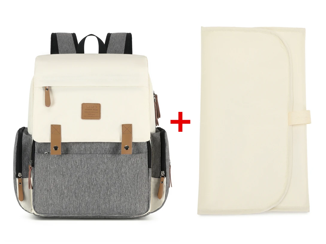 Premium Real Leather Diaper Backpack with Changing Mat - Spacious Mommy Travel Bag