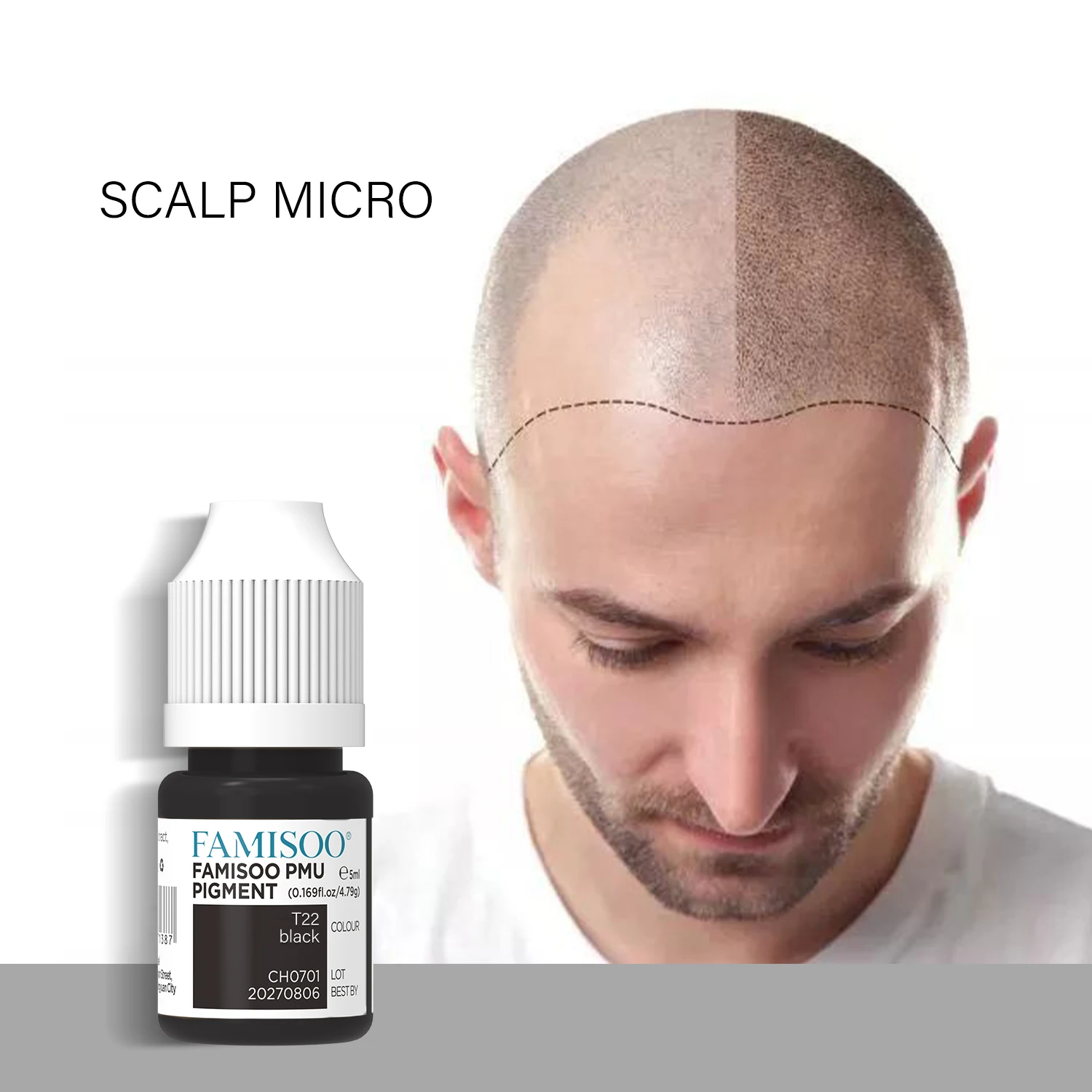 FAMISOO Hair Dyeing Airbrush Eyebrow Pigments Follicle Scalp Micro Tattoo Ink Hair Micropigmentation 5ml Tattoo ink supplies Tat