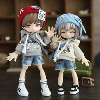 New Ob11 Doll Fashionable Bf style set With Denim shorts Doll Clothes For Penny, Nendoroids Ob11, Mollys, Obitsu 11 2
