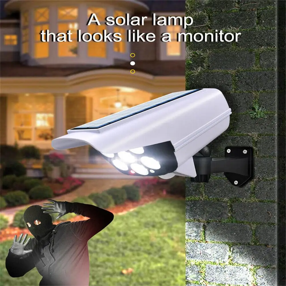 77 Led Solar Light Motion Sensor Telecamera Fittizia Di Sicurezza Luce Di Inondazione Per Esterni Lampada Impermeabile Ip65 Wireless 3 Modalità Per Gi