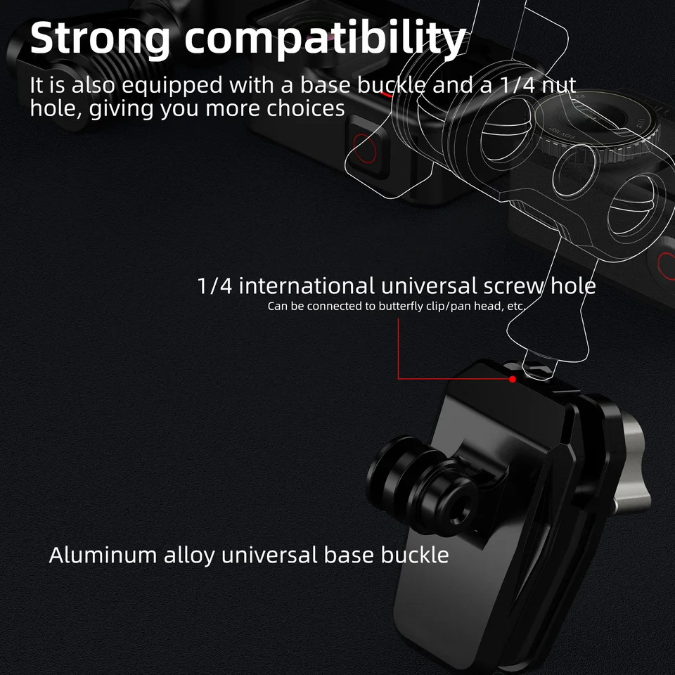 SEASKY M02 Alle aluminium metalen motorfiets voorruit klem montage accessoires voor Gopro Hero 13 12 11 10 9 8 7 voor DJI Action 5 4 3 2 voor insta360 X4 X3 X2 X RS Sports Action Camera