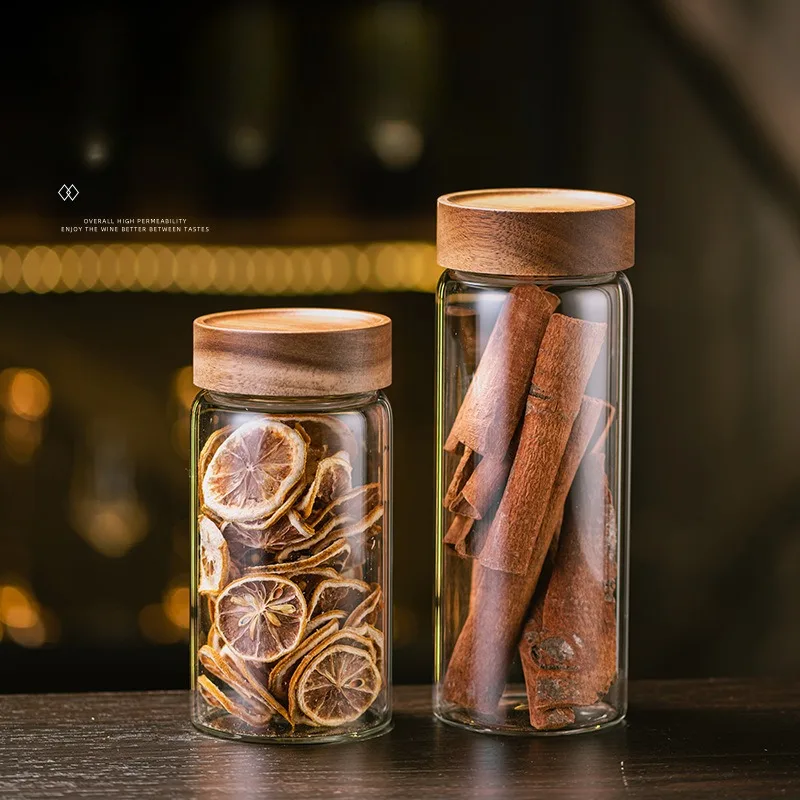 Sealed Jar Commercial Dried Lemon Cinnamon Tea Leaves Tangerine Peel Glass Storage Jar Household Storage Bottle Jars