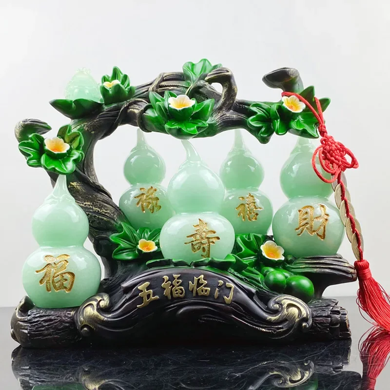 

New Five Blessings Lingmen Fu Lu Shou Xi Cai Gourd Decoration Creative Chinese Style Wealth Invitation Decoration