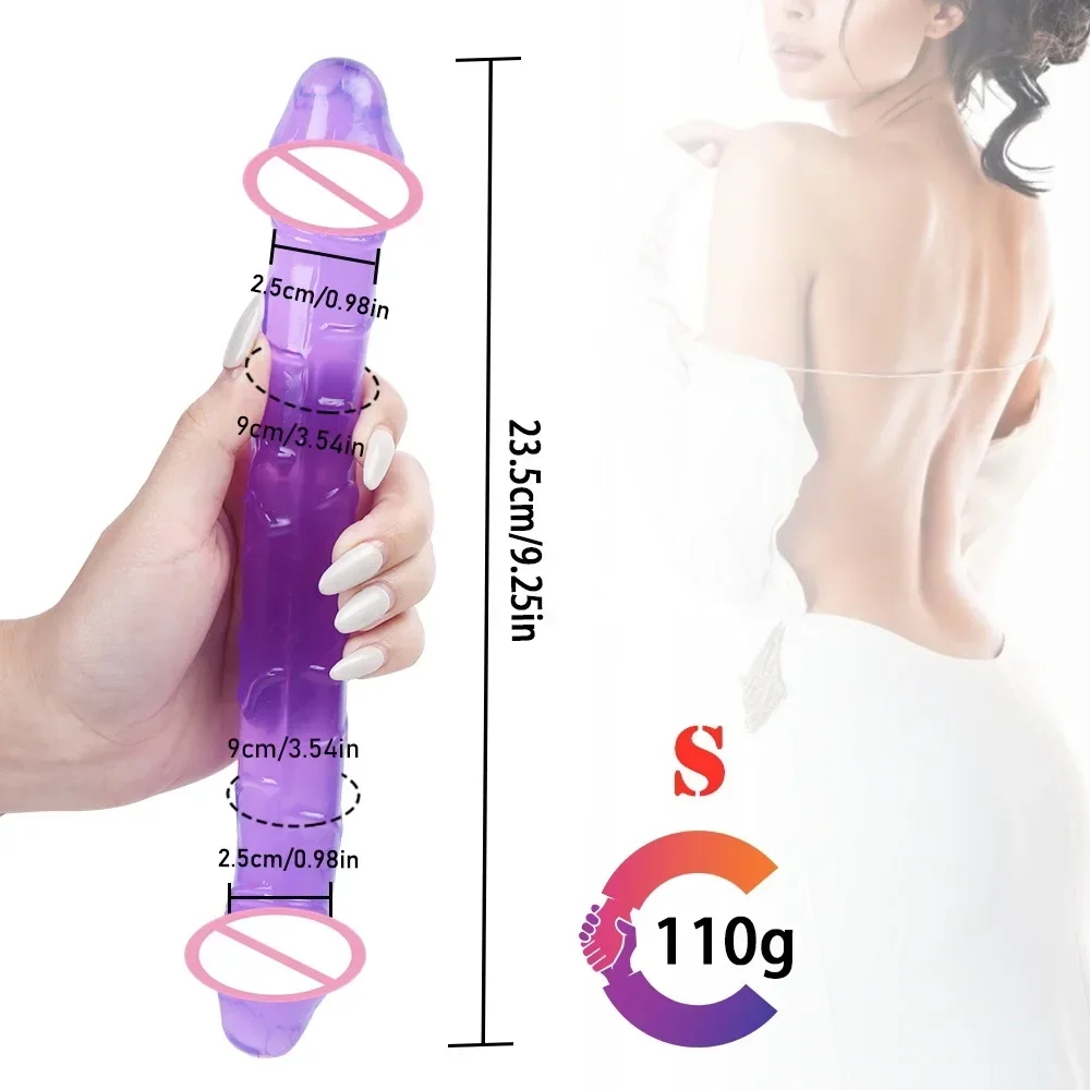 Double head Dildo Long Jelly Realistic Dildo Double Ended Flexible Big Penis for Women Masturbator Sex Toys for Lesbian