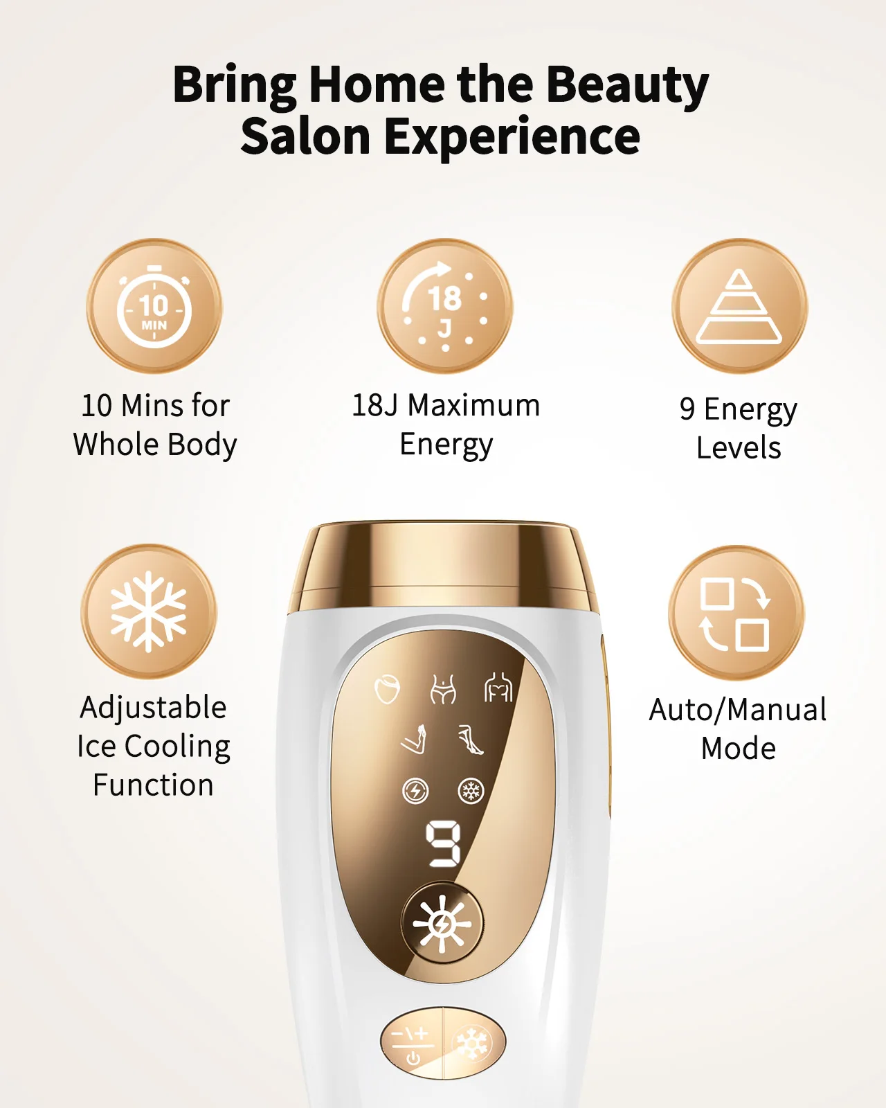 Professional IPL Laser Hair Removal For Women and Men Ice-Cooling Painless ElectricDepilator Body Bikinis Permanent Depilation 5