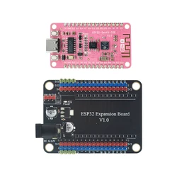 Advanced ESP32 Development Board with USB - C, WiFi, Bluetooth, and Dual - Core CPU for Smart Home Applications (Pink With expansion)