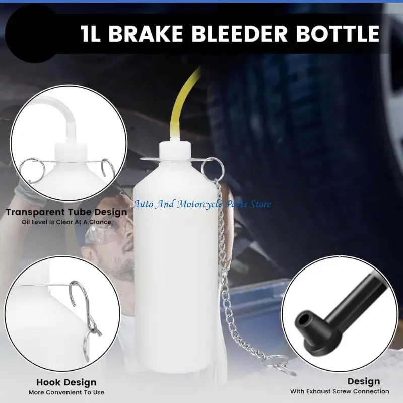 P9FD Bremsen-Entlüftungsgerät, 3 l Fassungsvermögen mit 4 Universalanschlüssen, ergonomisches Design, Flüssigkeitsabsauger für – Detail 8