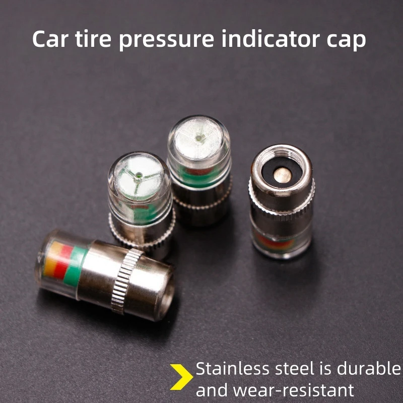 2/4pcs Car Tire Pressure Indicator Tire Pressure Gauge Indicator Alert Monitoring Valve Cap Sensor External Valve Detection