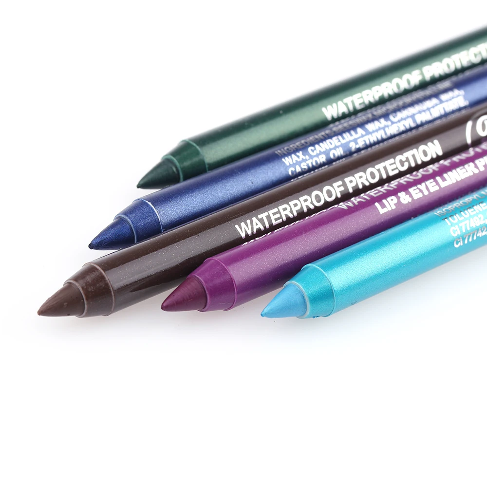 Eyeliner Pencil Waterproof Eyeliner Pencil Pigment Brown Black Glitter Eyeiner Pen for Women Fashion Color Eyes Make Up Cosmetics 14 Colors
