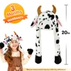 23cm Ear Moving Jumping Hats Stuffed Cow Funy Interactive Hat for Kids Girl Boy Cosplay Christmas Party Hat Plush Animal 6