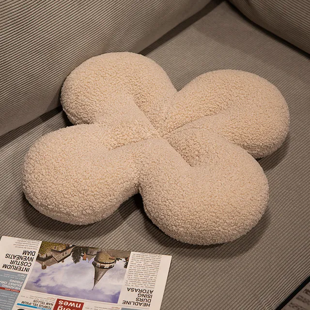 40cm Four Leaf Clover Plush Pillow Colorful Plant Flower Shaped Seat Cushion for Sofa Chair Seat Decor Ladies Kids Gift